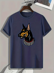 Dog Print Men's Graphic T shirt Casual Comfy Tees For Summer