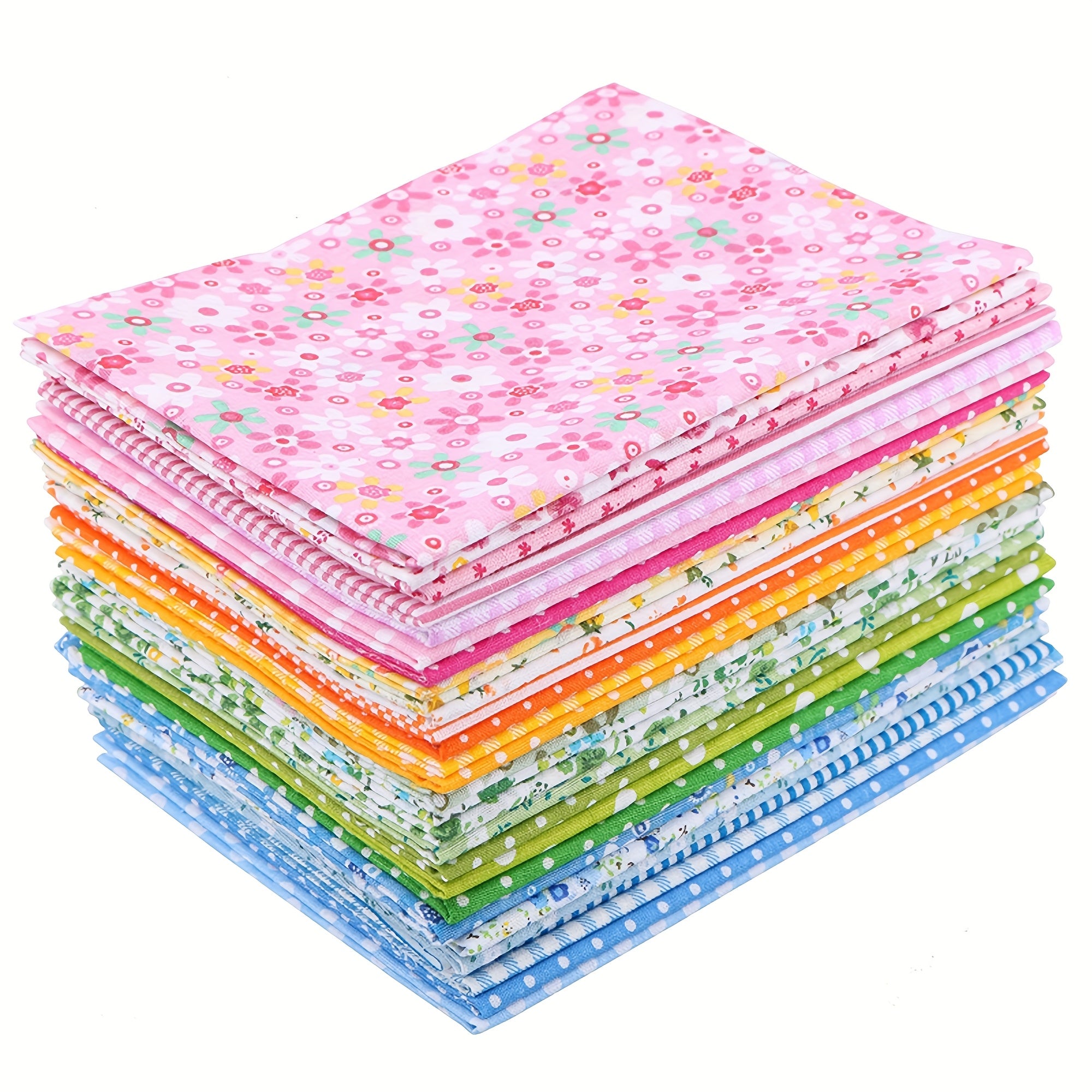 28pcs Floral Patchwork Fabric Bundle 24x24 Precut Squares Quilting Sewing Crafts