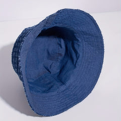 Ripped Denim Bucket Hat Unisex Fisherman Cap Women Men