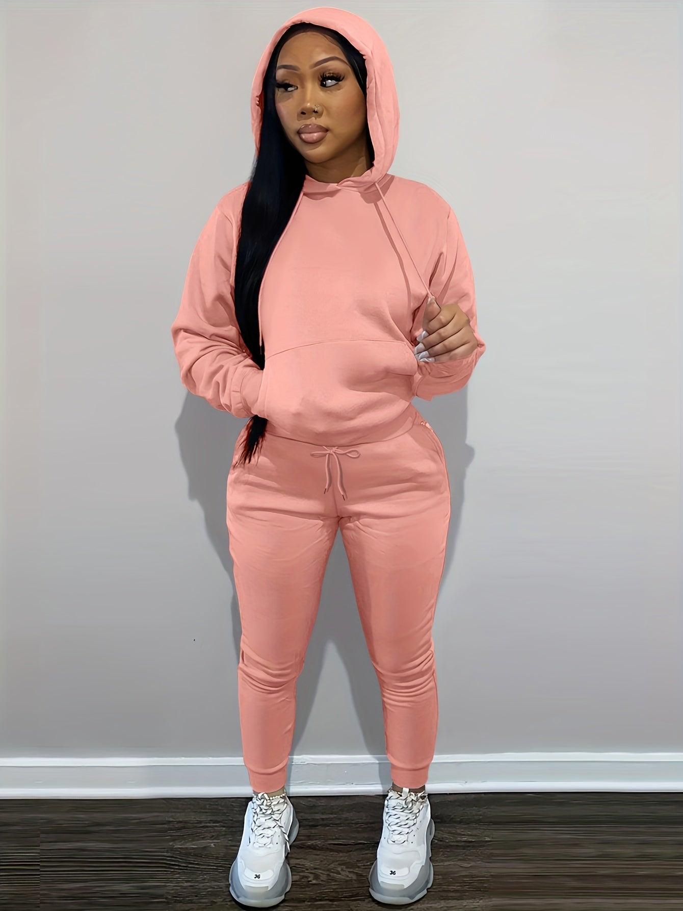 Casual Drawstring Pantsuits Two piece Set