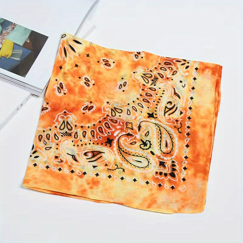 Tie Dye Paisley Print Bandana Unisex Square Scarf Handkerchief