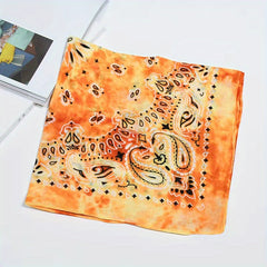 Tie Dye Paisley Print Bandana Unisex Square Scarf Handkerchief