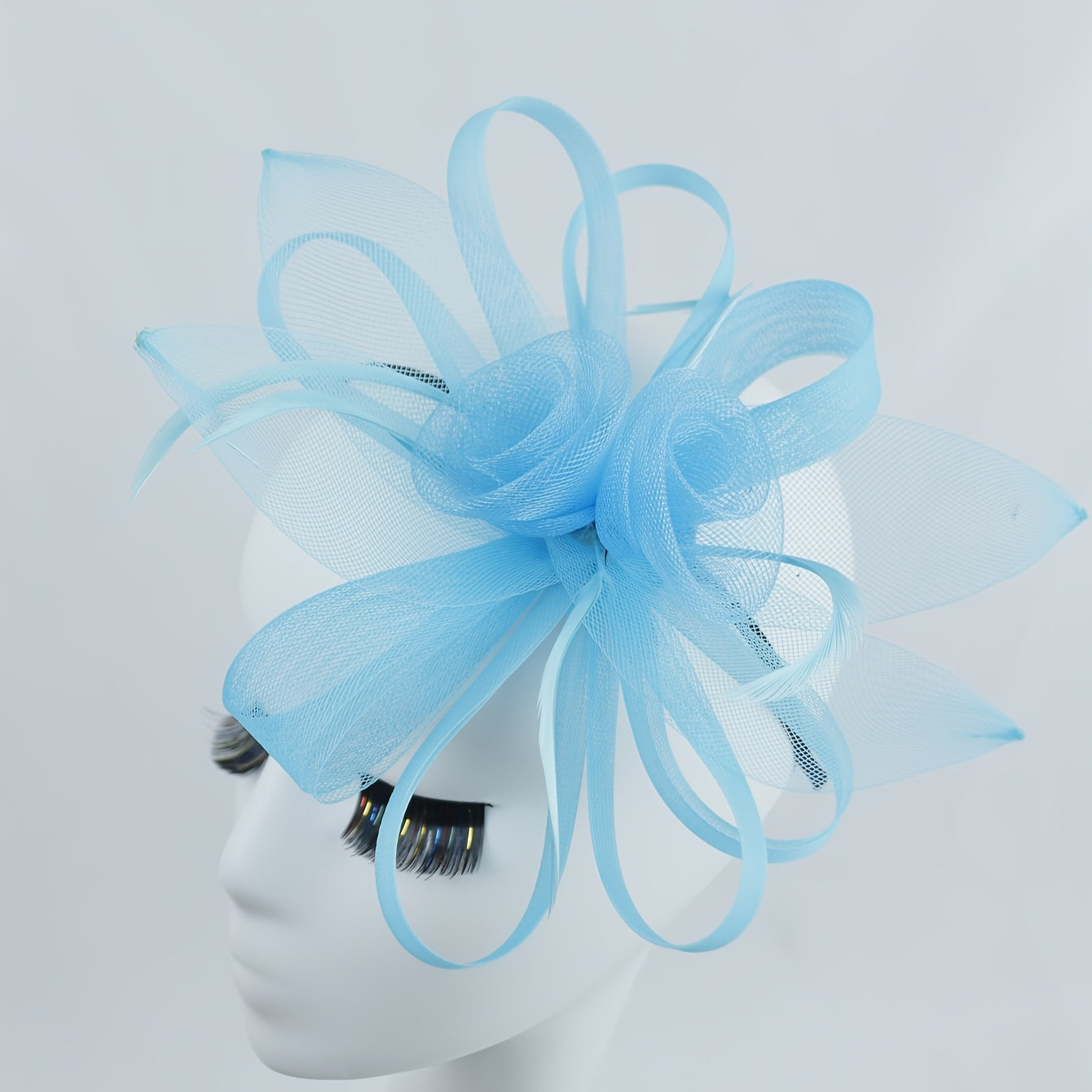 Vintage Fabric Flower Headband with Feather Closure