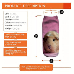 4 Pairs 3D Mouse Print Low Cut Socks Women's Stockings