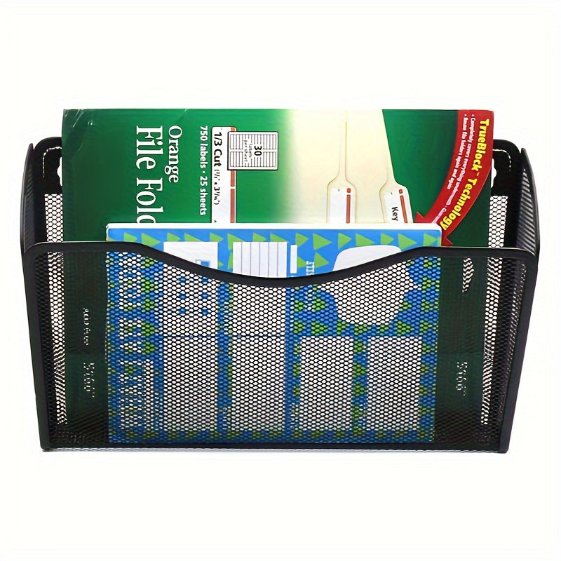 Metal Mesh Pockets Hanging File Organizer Wall File Holder Rack