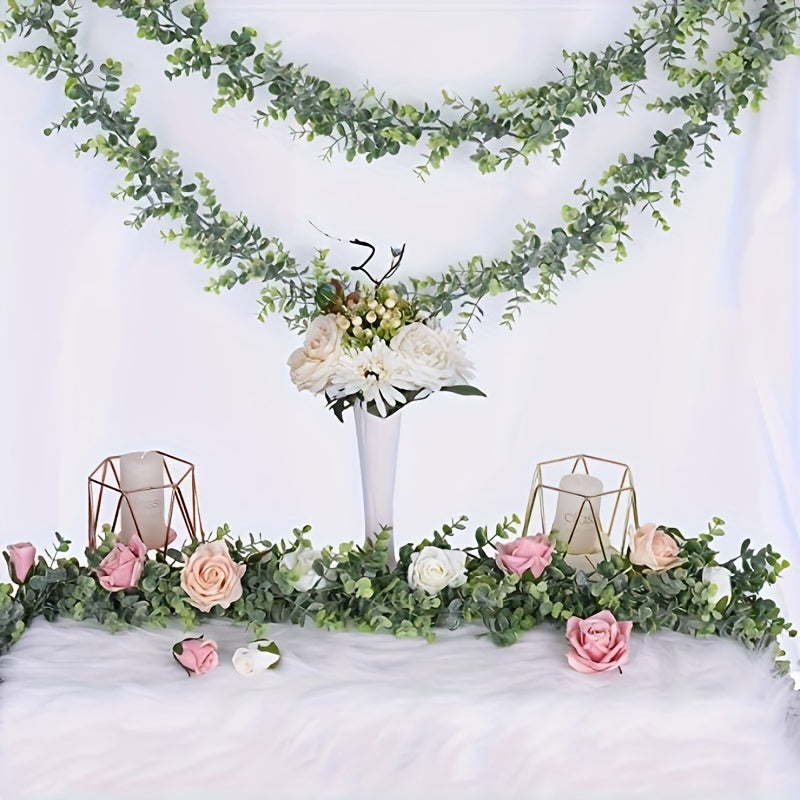 Artificial Eucalyptus Wreath Green Vine for Wedding Background Arch Wall Decor