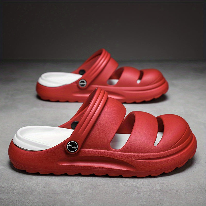 Solid Closed Toe Sports Sandals Non Slip Hole Slippers