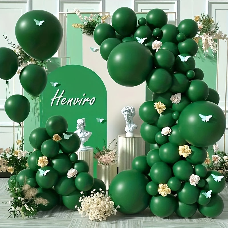 100pcs Dark Green 10 inch Latex Balloons Party Balloon Wreath Accessories