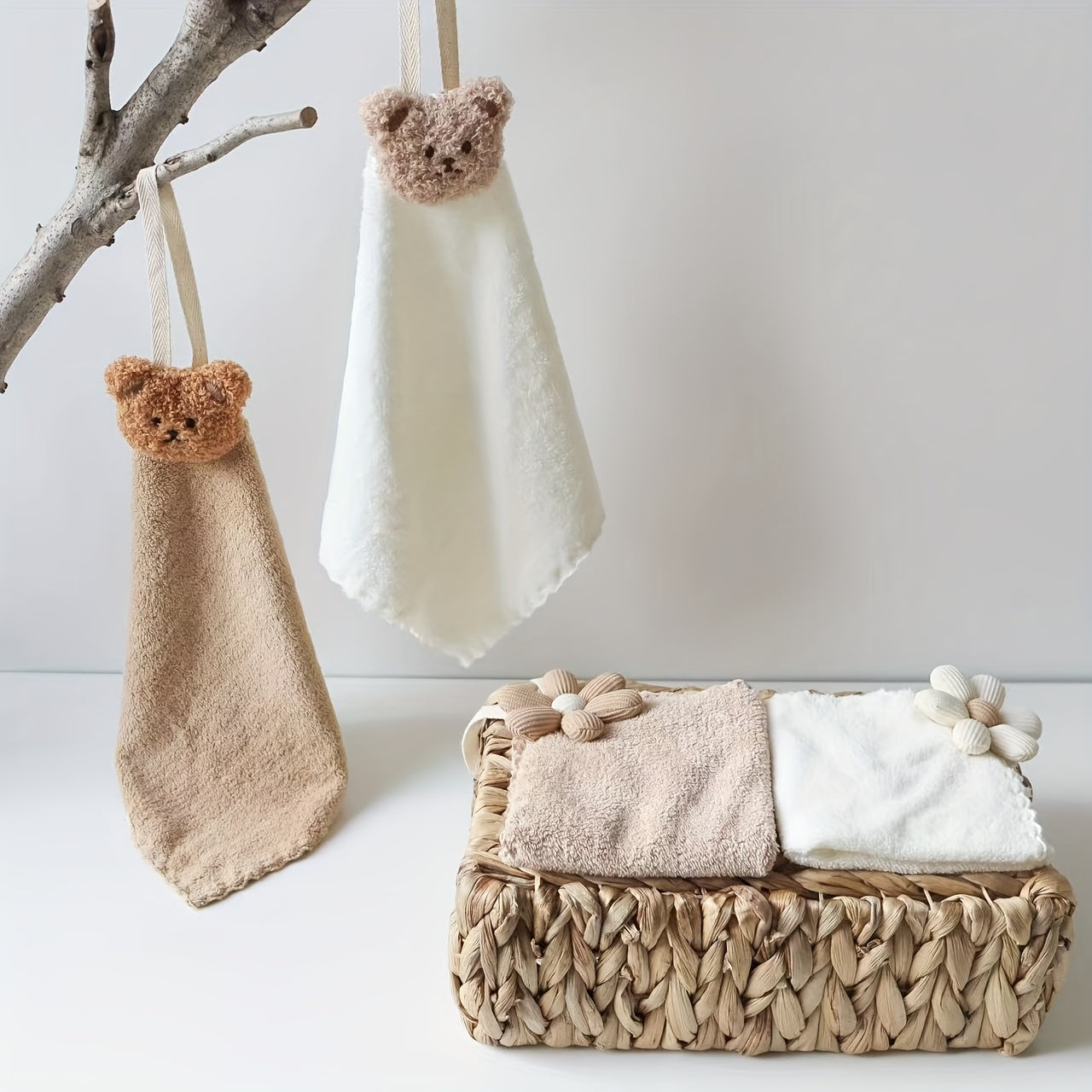 Creative Hanging Hand Towel Absorbent Deodorant Quick Drying Square Towel