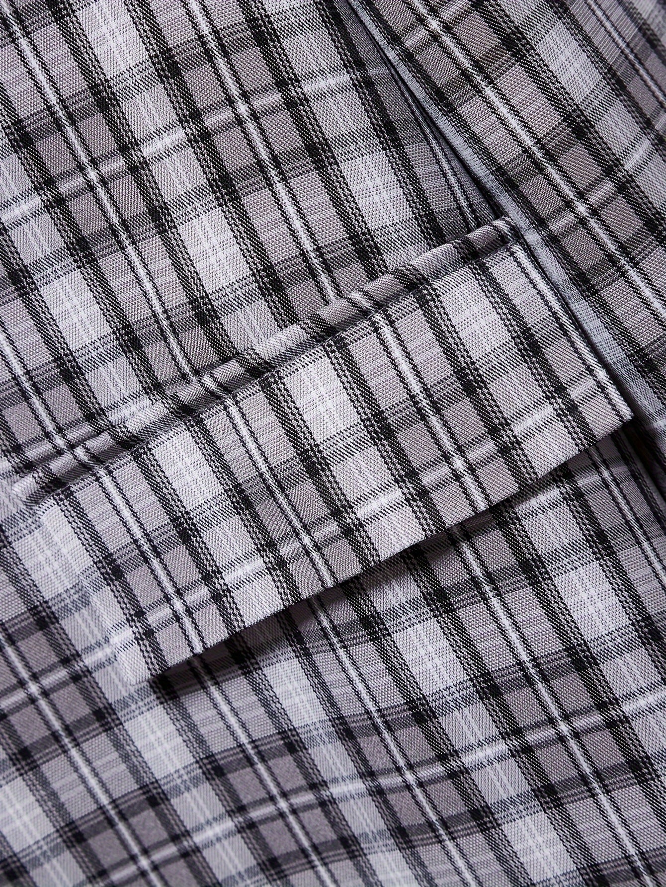  Plaid Print Long Sleeve Lapel Collar Blazer