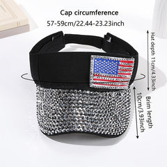 Flag Patch Ponytail Sun Hat Patriotic Cap For Women
