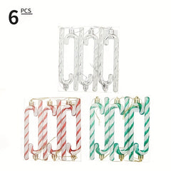 6pcs Christmas Cane Pendant Decoration Set