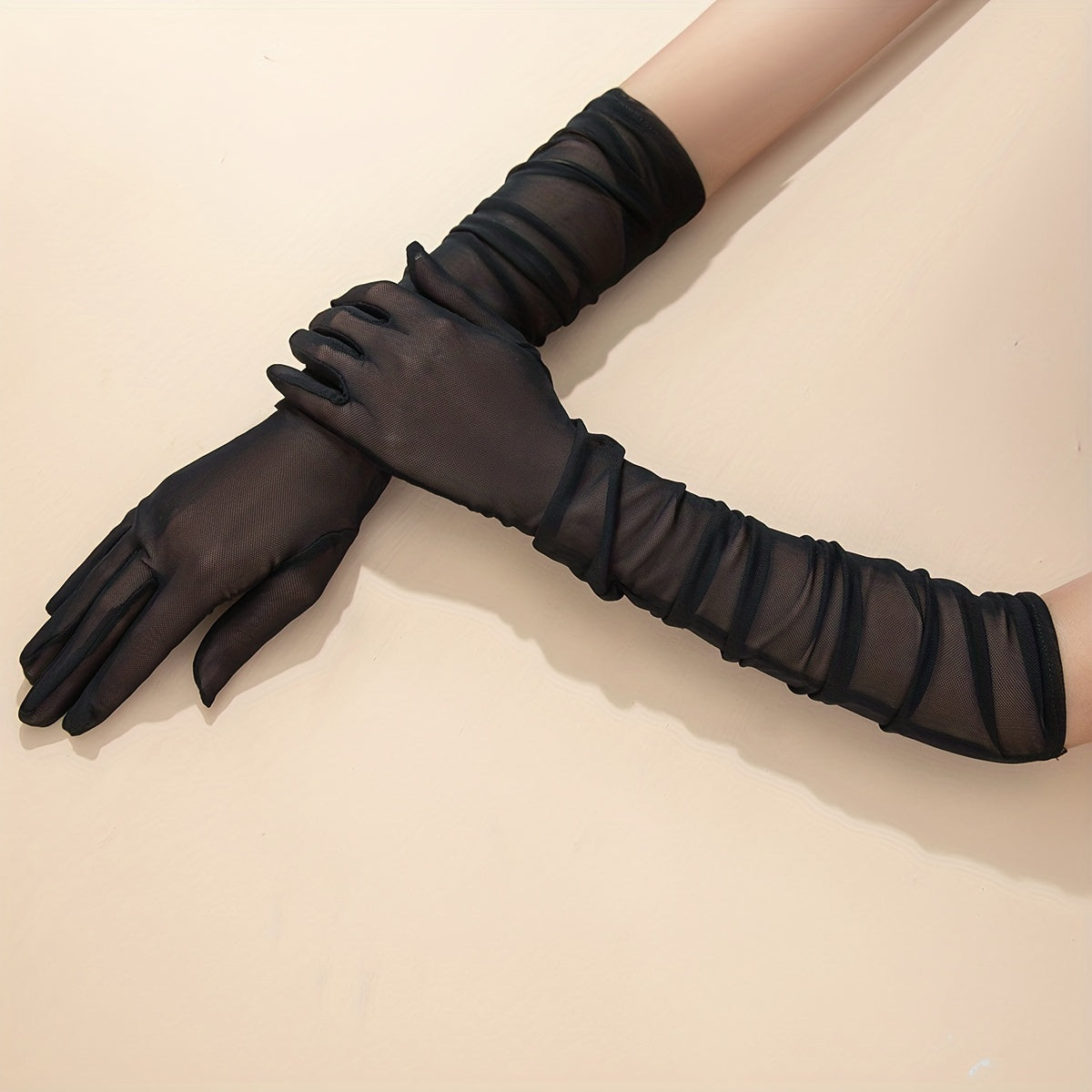 Mesh Breathable Long Gloves, Women's Dress Gloves for Party Prom Wedding
