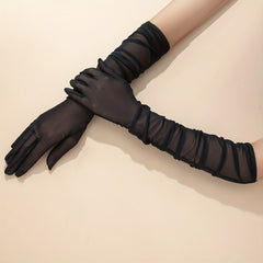 Mesh Breathable Long Gloves, Women's Dress Gloves for Party Prom Wedding