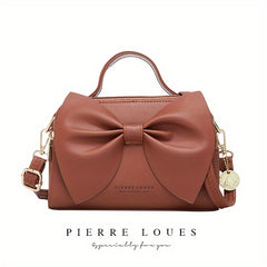 Solid Bowknot Crossbody Satchel Bag
