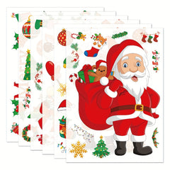 6pc Christmas Window Wall Stickers Set Self-adhesive Adhesive
