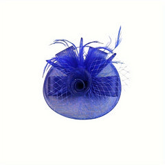 Vintage Turkey Feather Mesh Cap for Women