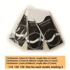 3pk Stainless Steel Circular Needles Sweater Knitting Set
