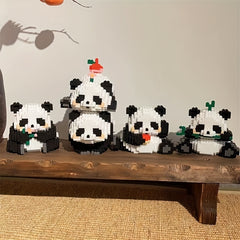 3000 Panda Model Building Blocks Set DIY 3D Puzzle Blocks Mixed Colors