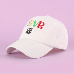 Colorful Letter Embroidery Baseball Cap Solid Cotton Couple Dad Hat