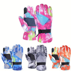 Winter Ski Gloves Thickened And Velvet Windproof Waterproof