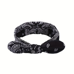 Boho Floral Rabbit Ear Headband Elastic Hair Accessories