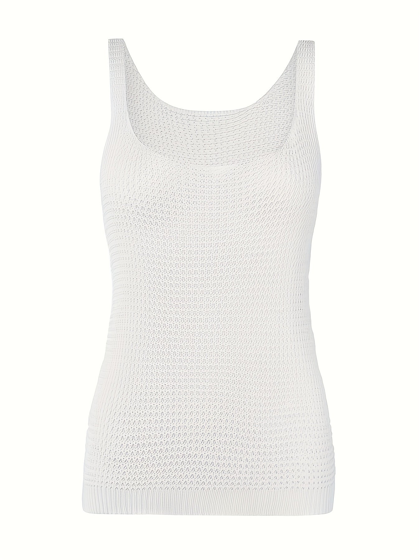Waffle Knit Square Neck Tank Top for Women