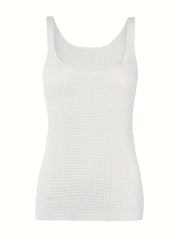 Waffle Knit Square Neck Tank Top for Women