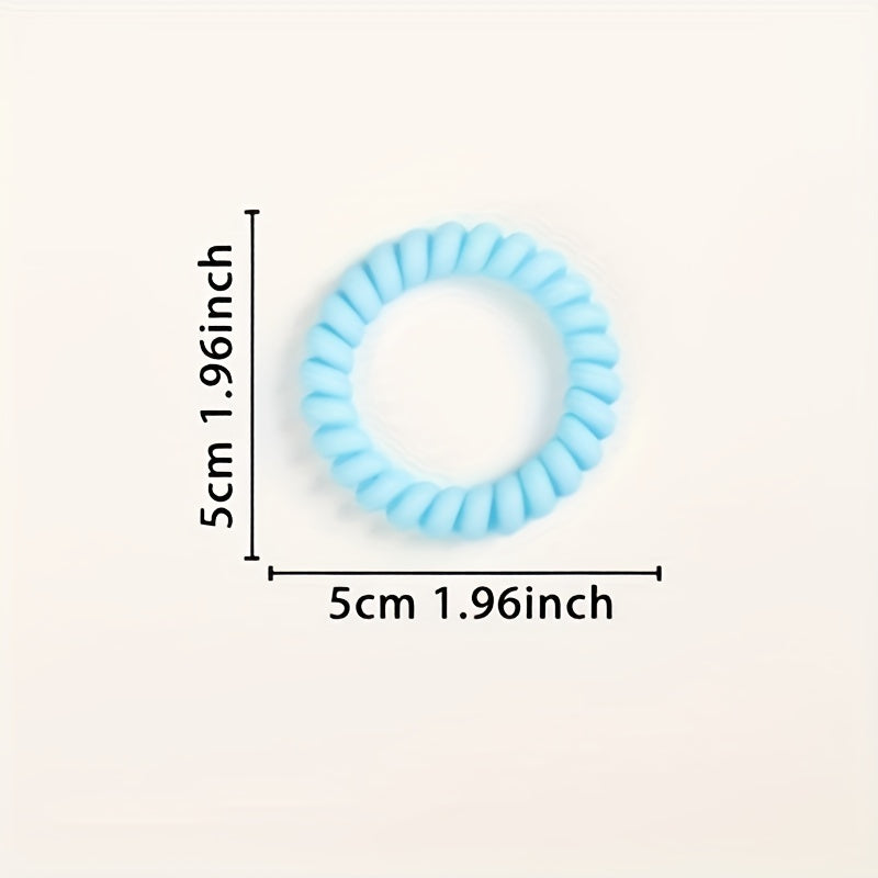 6pcs Spiral Hair Tie Elastic Hair Ropes Women Head Ropes Daily Hair Accessories