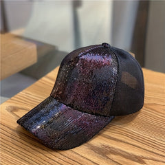 Sequin Sparkly Baseball Cap Y2K Couple Sports Hat Breathable Trucker Hat