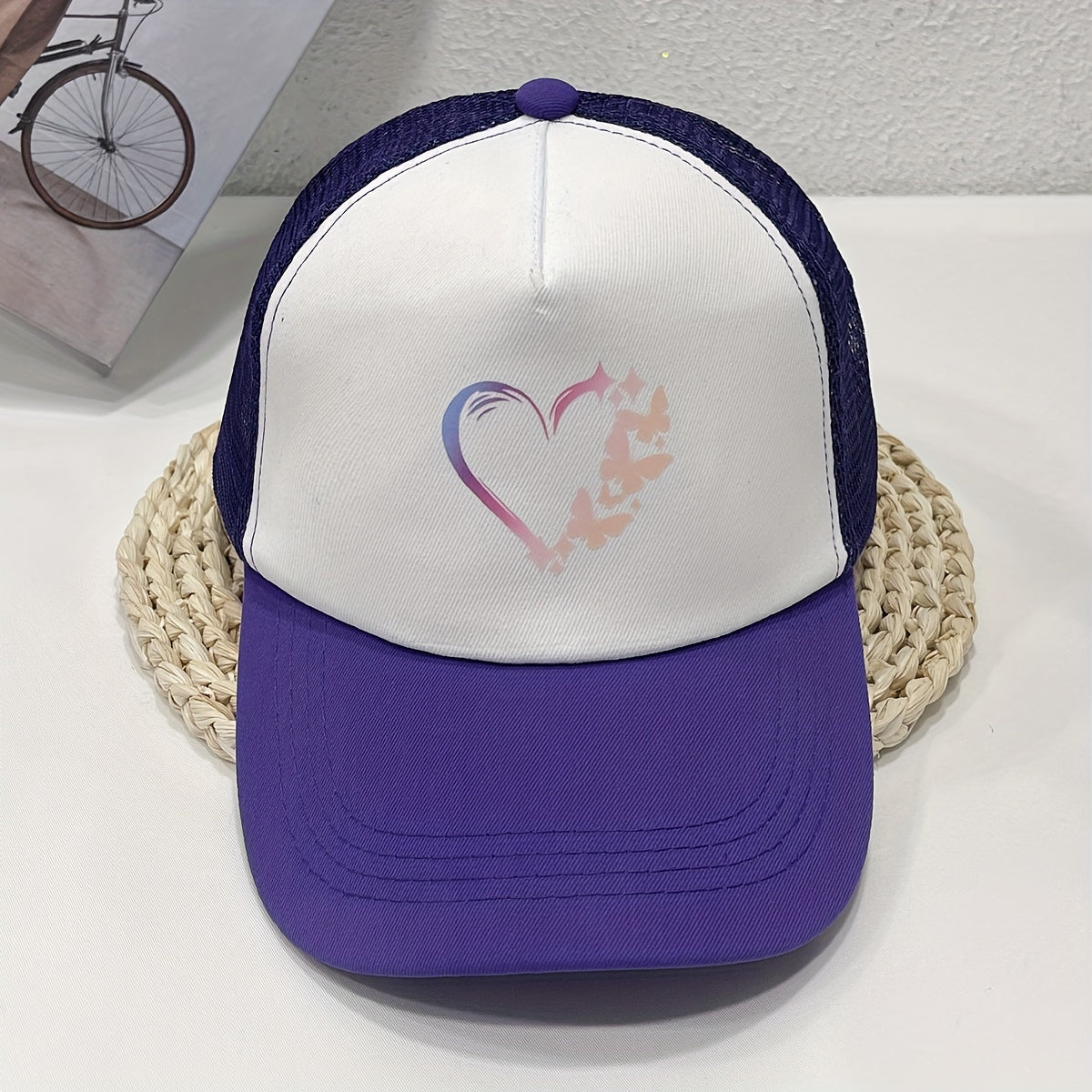 Butterfly Love Trucker Hat Baseball Cap Mesh Sun Hat For Women