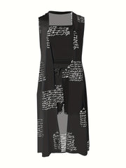 Casual Three-Piece Sleeveless Set with Coat, Top, and Shorts