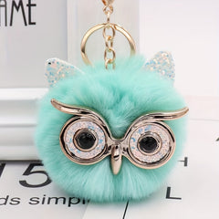 Glasses Owl Plush Keychain Bag Pendant Car Key Chain Accessories