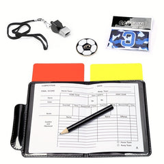 Football Referee Package with Red and Yellow Cards, Whistle, and Bag