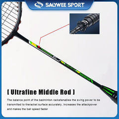 2pcs Carbon Fiber Badminton Rackets - Ultralight for Training