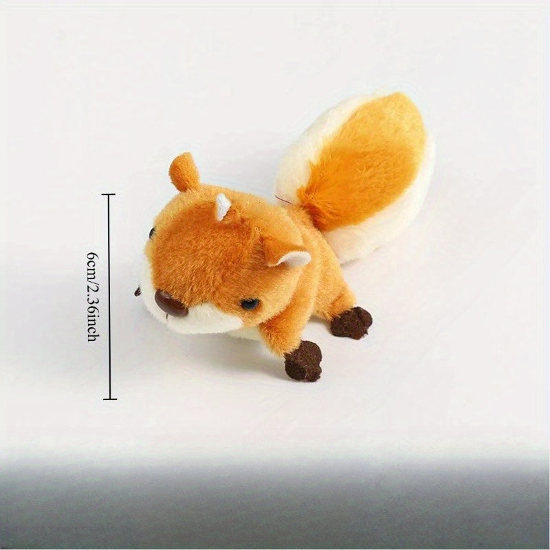 2pcs Cute Squirrel Plush Keychains Soft Animal Toys Brown & Fur for Bags Friends
