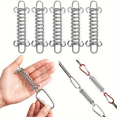 4pcs Camping Tent Rope Spring Buckles Strong Steel Hook Awning Fix Buckle