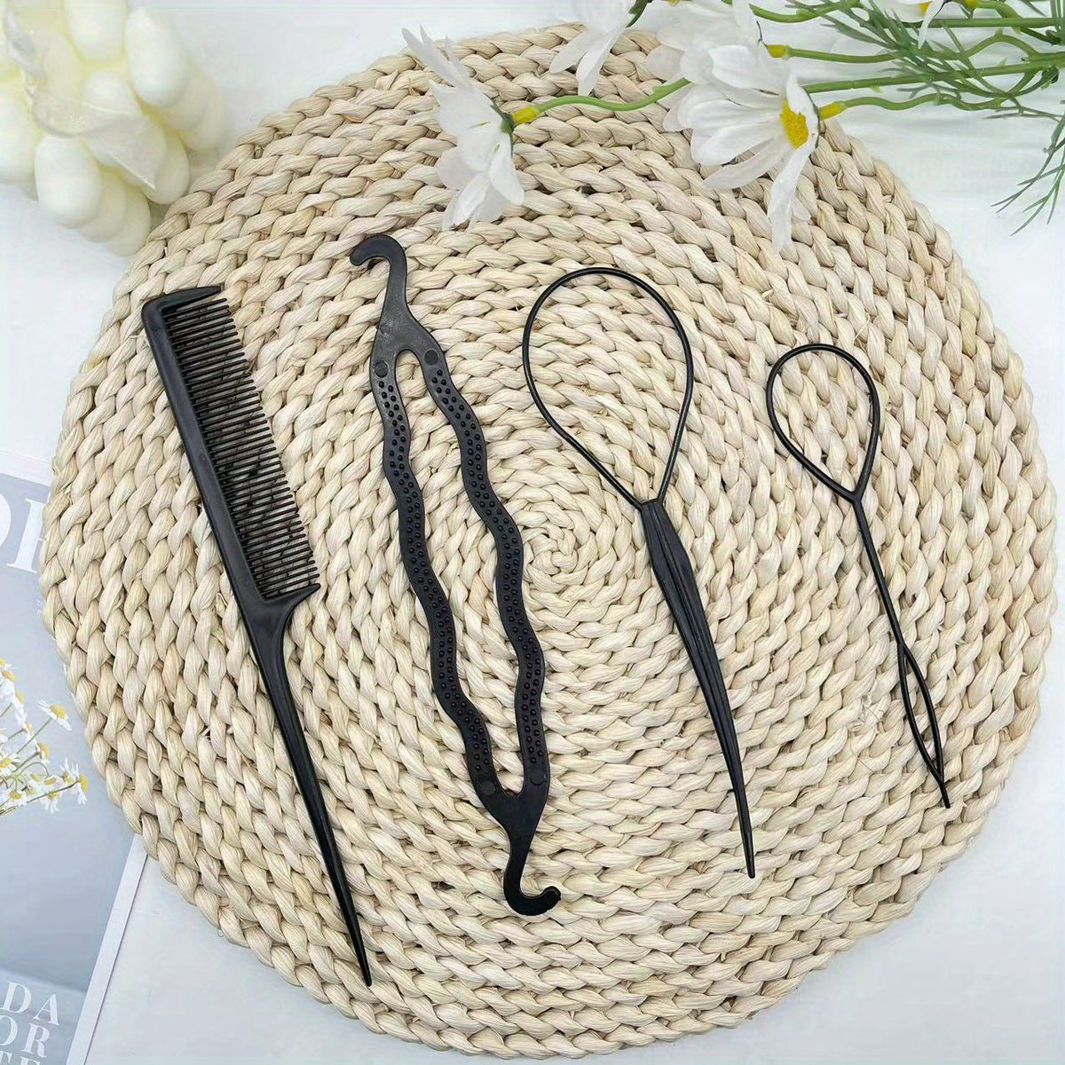 4pcs Hair Needle Comb Set Hair Braider Hairdressing Tool