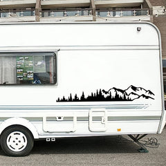 RV Side Body Window Bumper Sticker Mountain Tree Decal Decoration