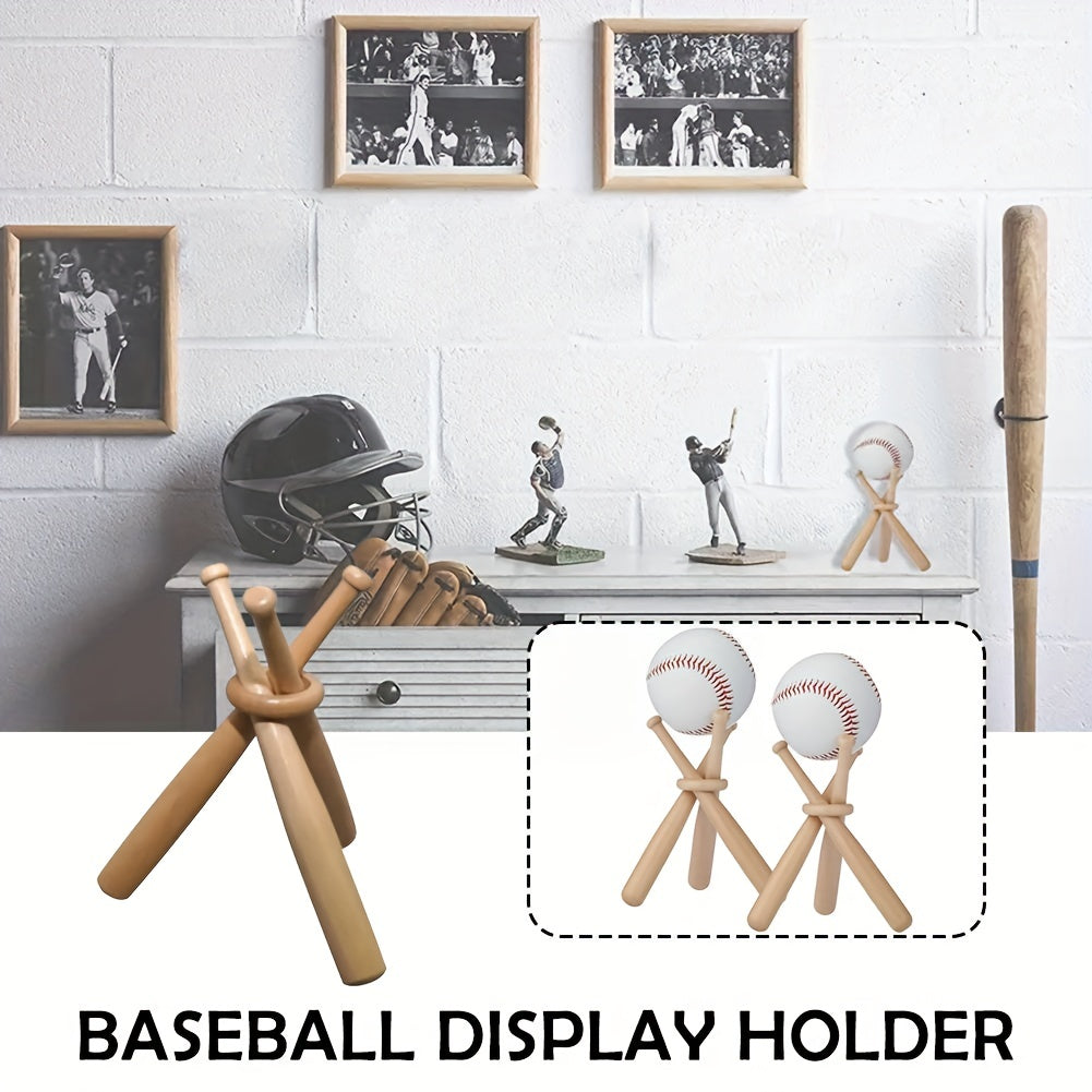 Wooden Baseball Stand Holder - Display Your Collection