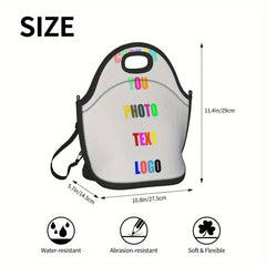 Personalized Insulated Lunch Bag w/ Name & Photo Leakproof Reusable Cooler Tote