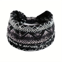 Boho Style Elastic Sports Headband Wide Brim Yoga Headband