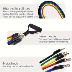 11pcs Resistance Bands Set with Door Anchor and Storage Bag