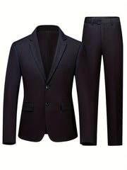 Men's 2 Piece Business Suit & Dress Pants Set for Wedding