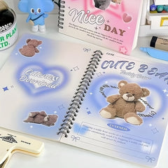 A5 Retro Bear Coil Book Cat Horizontal Notebook