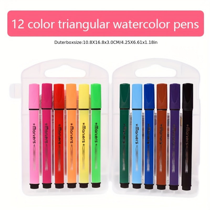 Washable Watercolor Pens 12/24/36 Colors Kids Safe