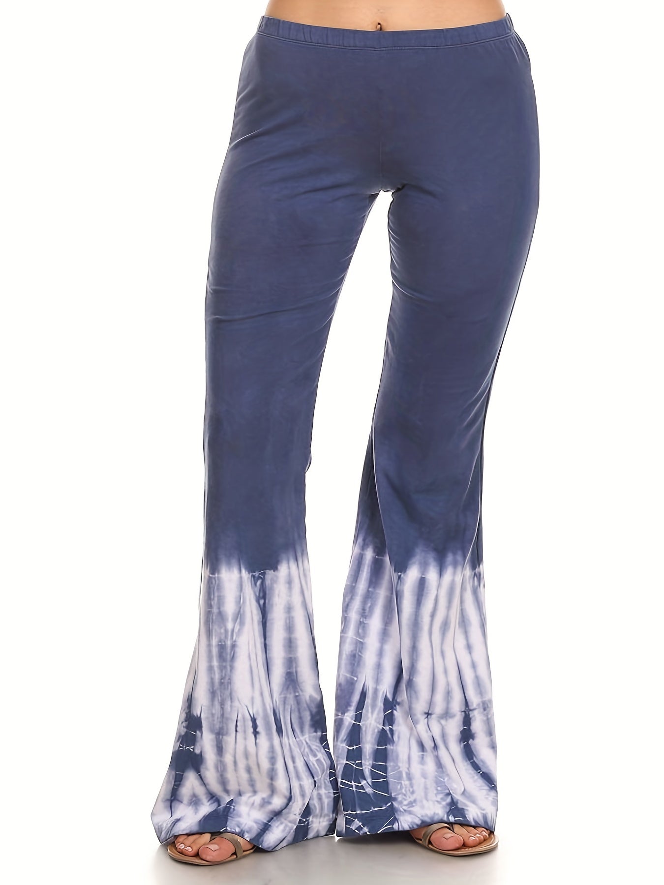  Tie Dye Print High Stretch Flare Leg Pants