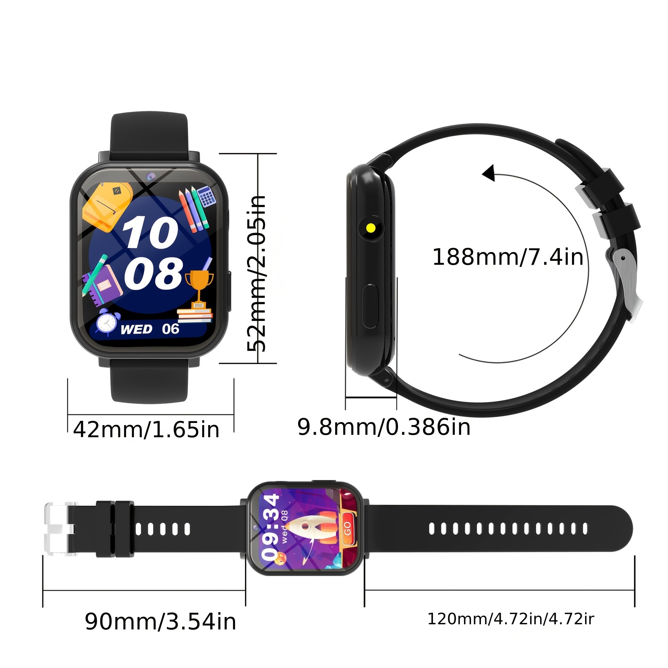 Kids Smart Game Watch with 12 Games Alarm Clock Touch Screen USB Charging