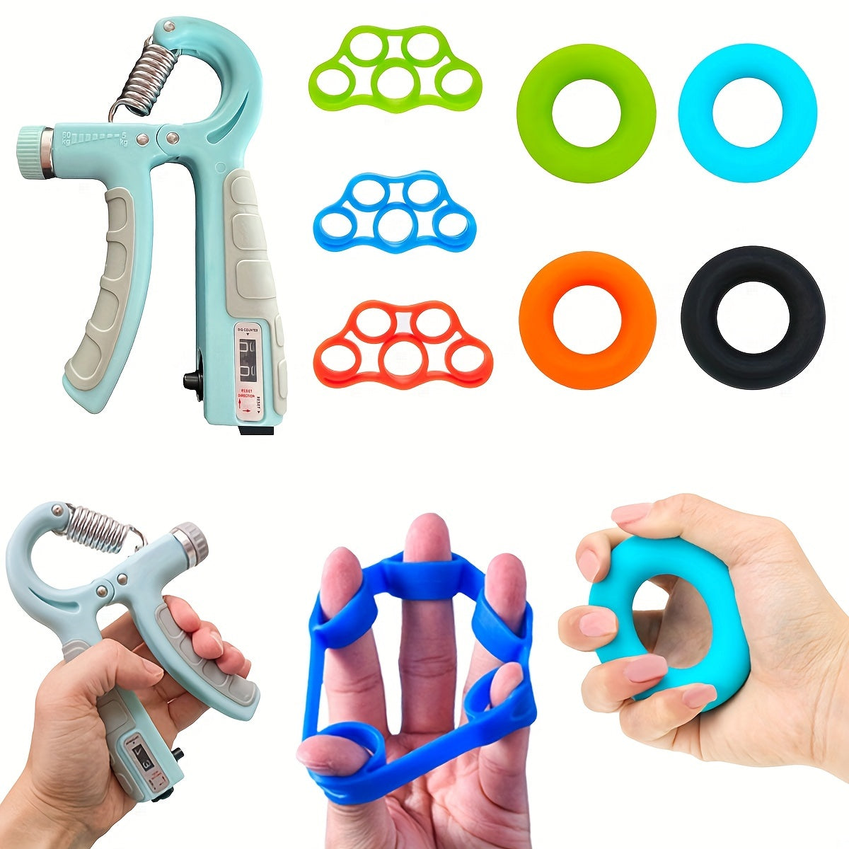 Adjustable Hand Grip Strengthener Finger Exerciser Grip Strength Trainer