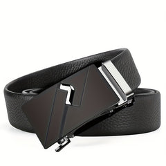 Men's Automatic Buckle Belt PU Leather Business Waist Strap